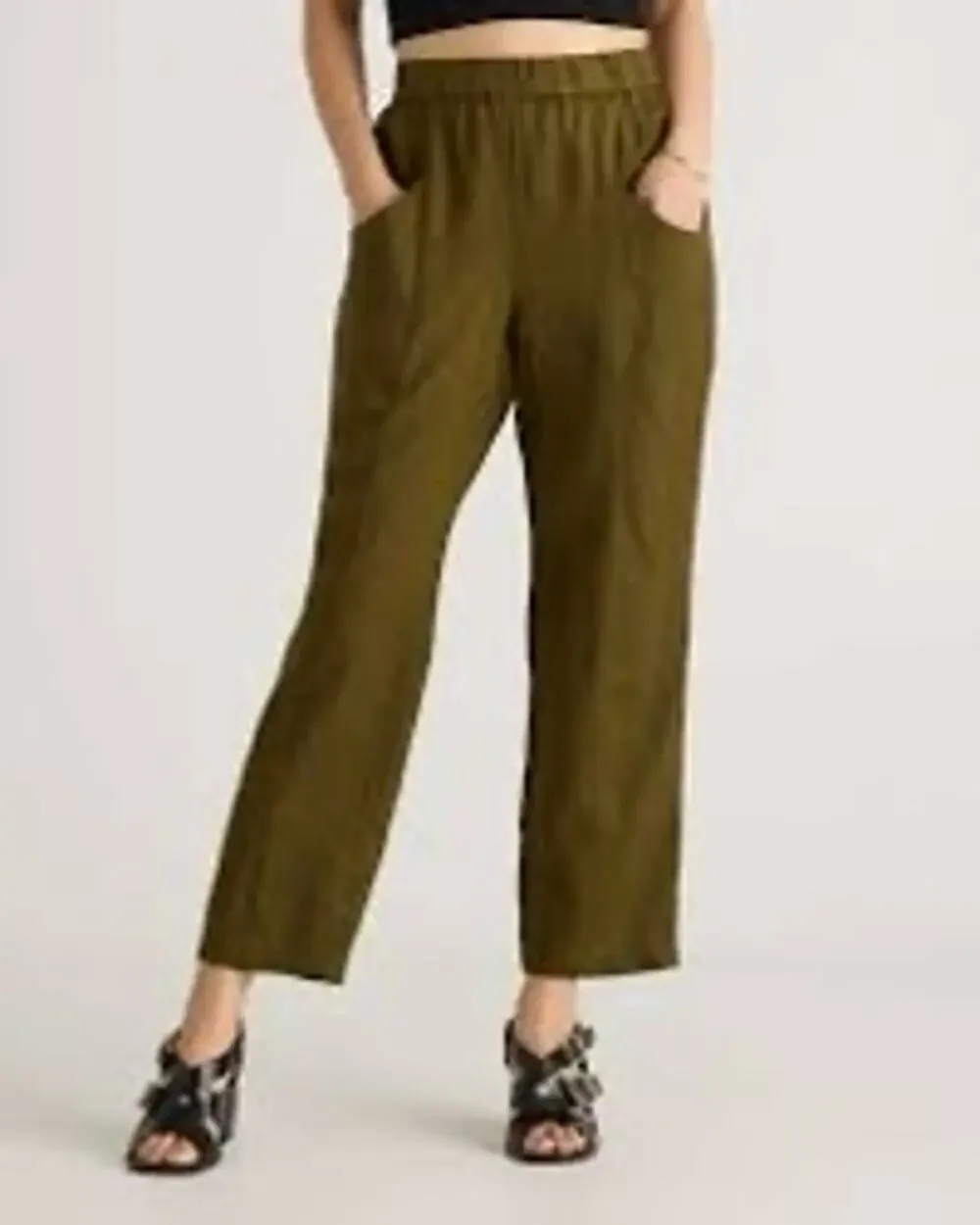 Quince 100% European Linen Tapered Ankle Pants Size Large